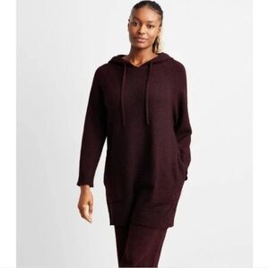 Women's Indulge & Rest Loungewear Tunic Hoodie Black Cherry